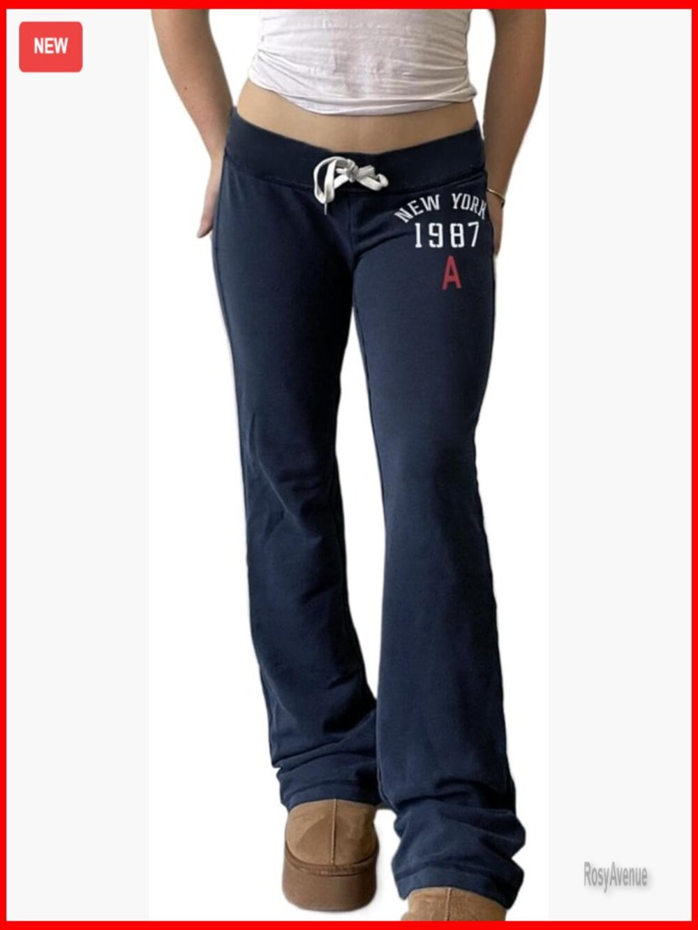 Y2K Flare Sweatpants Low Rise Bootcut Lounge Yoga Pants Wide Leg Streetwear - Picture 1 of 7